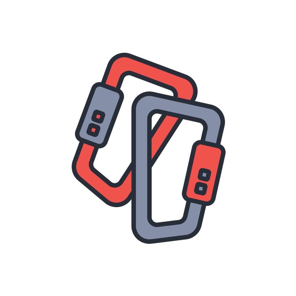 Carabiner icon. .Editable stroke.linear style sign for use web design,logo.Symbol illustration. vector