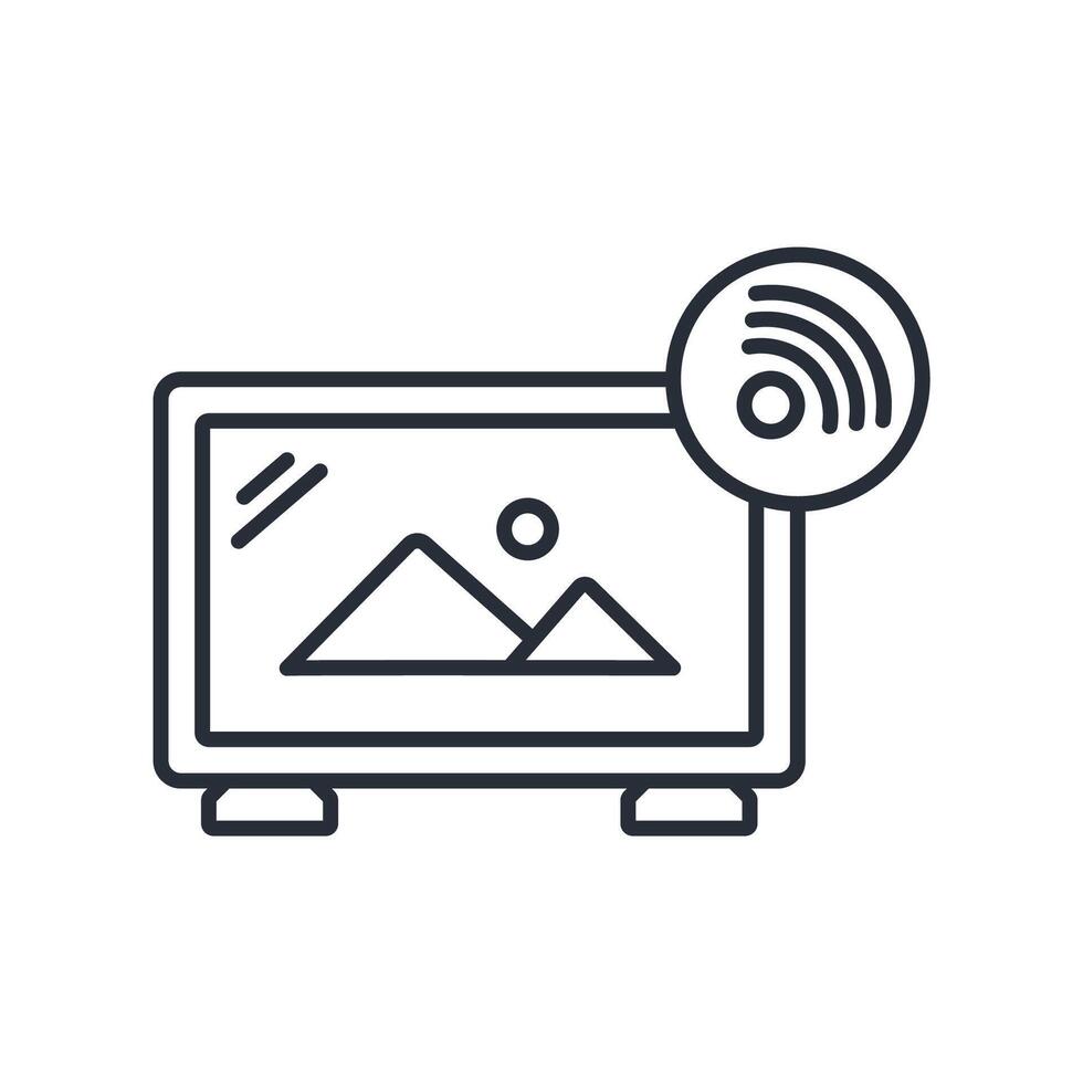 Smart tv icon. .Editable stroke.linear style sign for use web design,logo.Symbol illustration. vector