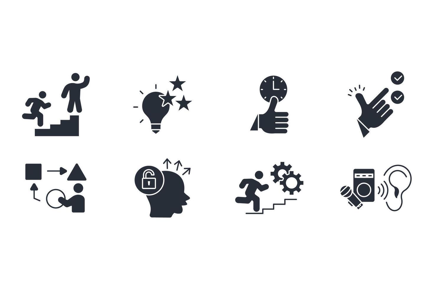 Soft skills icon set..Editable stroke.linear style sign for use web design,logo.Symbol illustration. vector