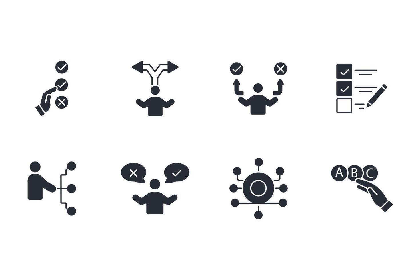 Choice icon set..Editable stroke.linear style sign for use web design,logo.Symbol illustration. vector