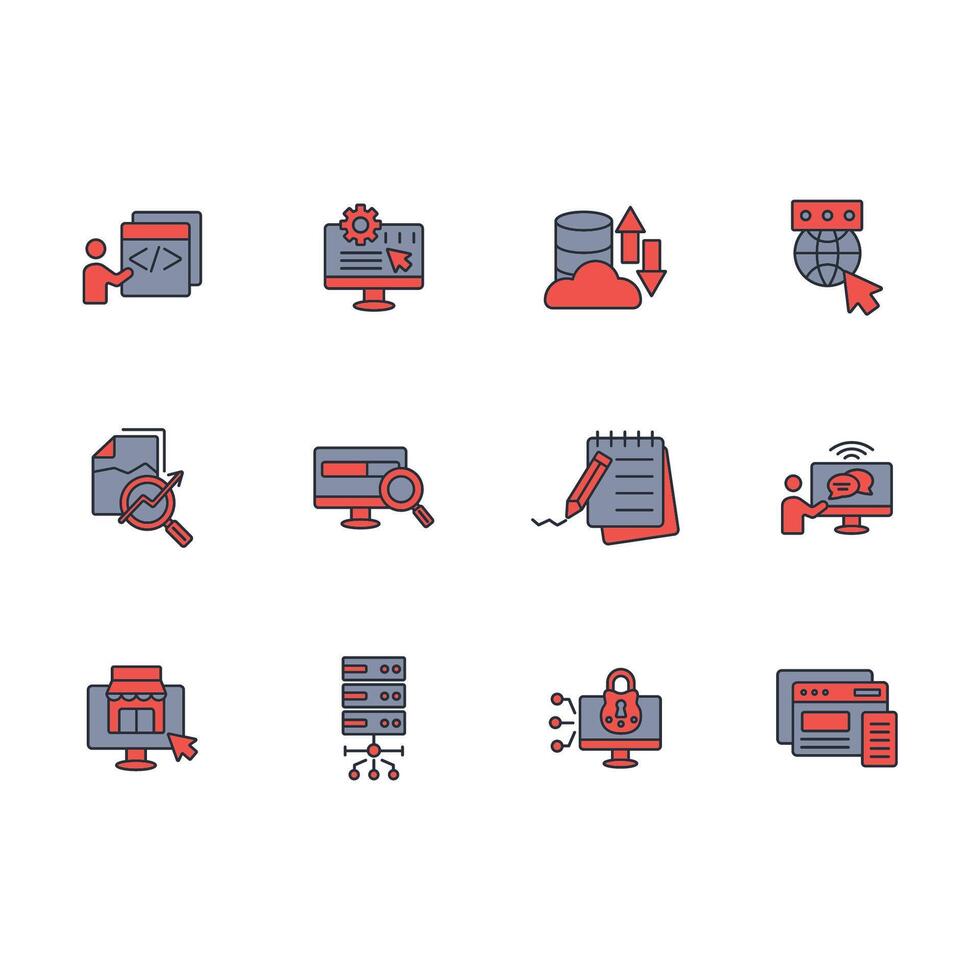 Website icon set..Editable stroke.linear style sign for use web design,logo.Symbol illustration. vector