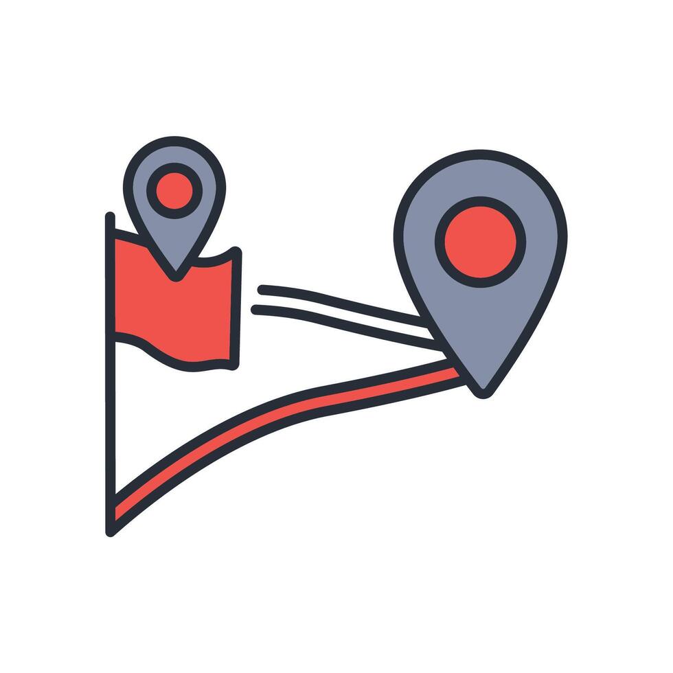 route icon. .Editable stroke.linear style sign for use web design,logo.Symbol illustration. vector