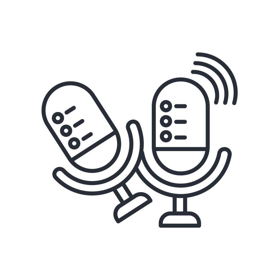 Voice control icon. .Editable stroke.linear style sign for use web design,logo.Symbol illustration. vector