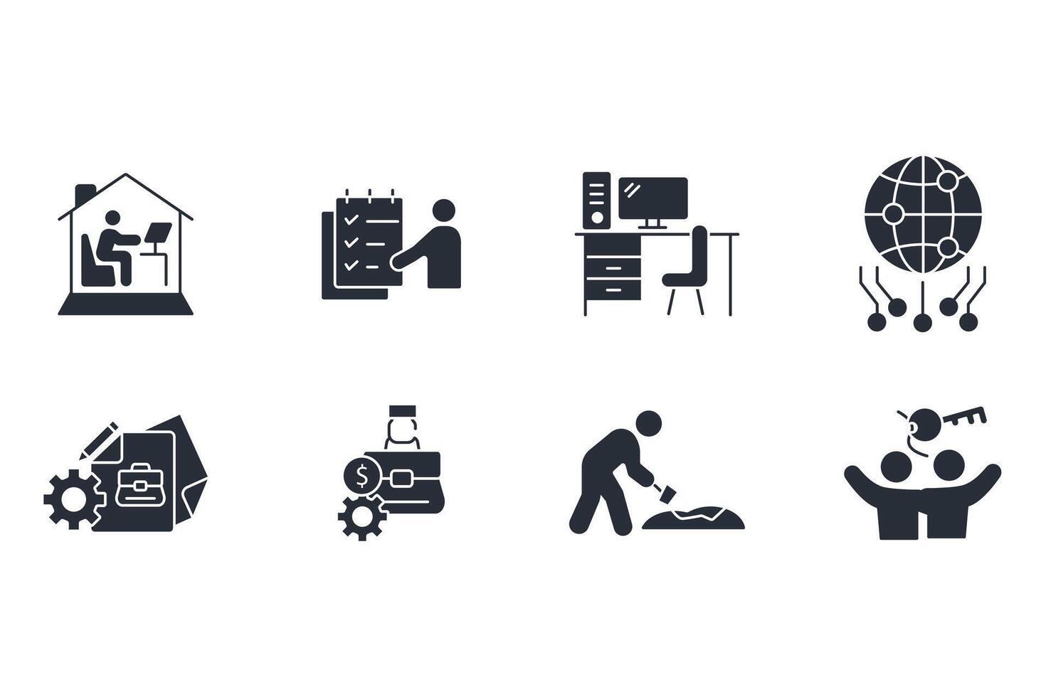Work icon set..Editable stroke.linear style sign for use web design,logo.Symbol illustration. vector