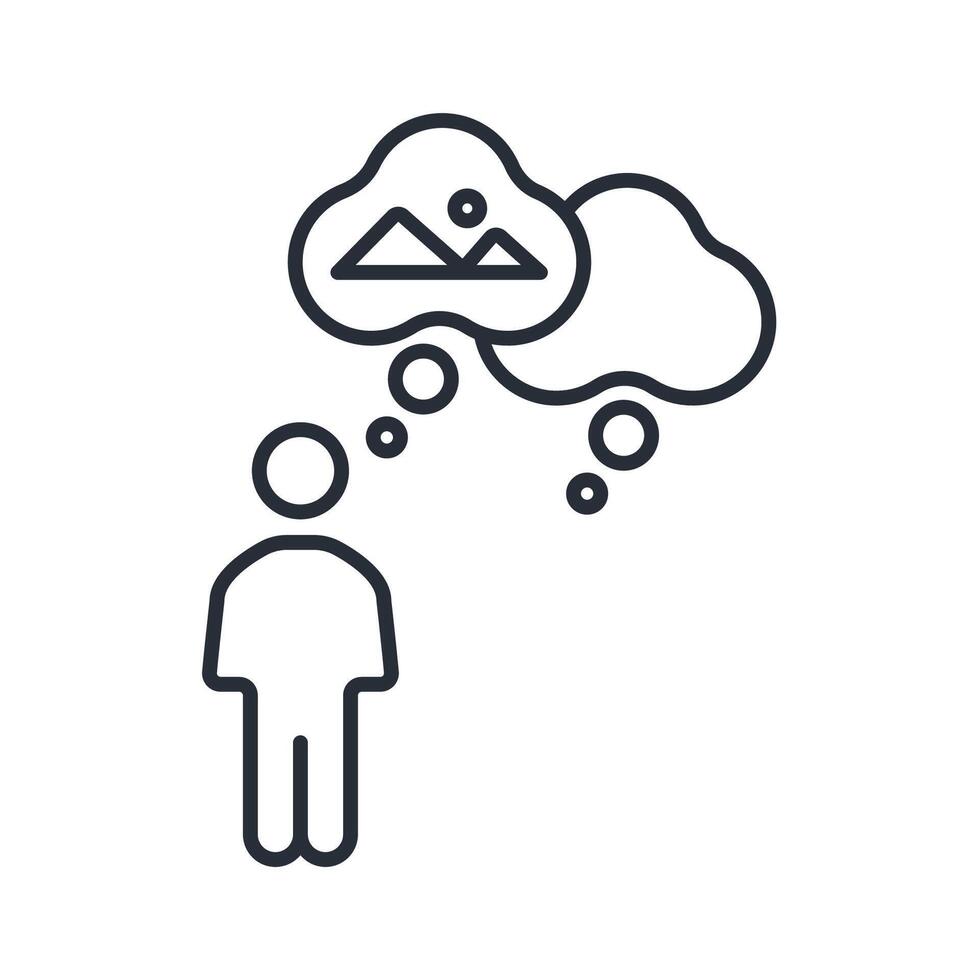 imagination icon. .Editable stroke.linear style sign for use web design,logo.Symbol illustration. vector