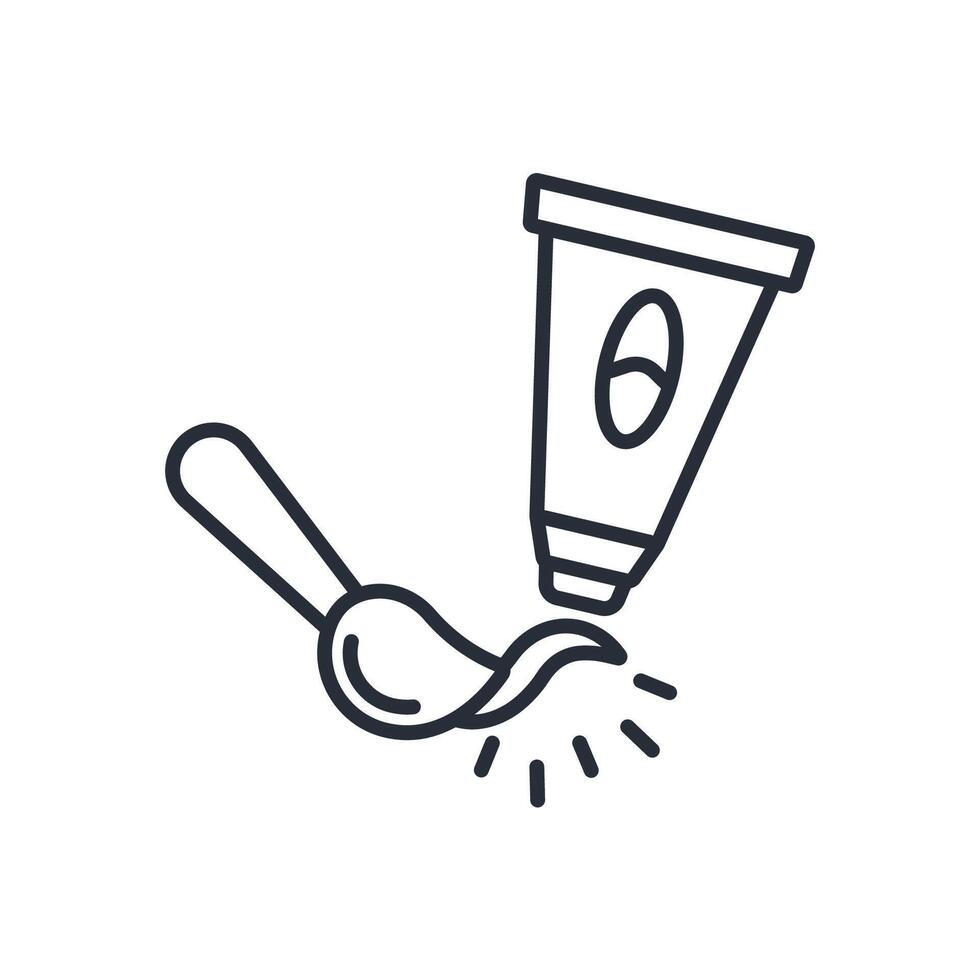 painting tube icon. .Editable stroke.linear style sign for use web design,logo.Symbol illustration. vector