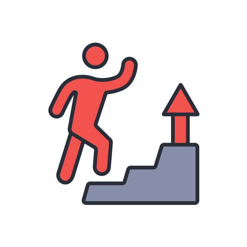Step up icon. .Editable stroke.linear style sign for use web design,logo.Symbol illustration. vector