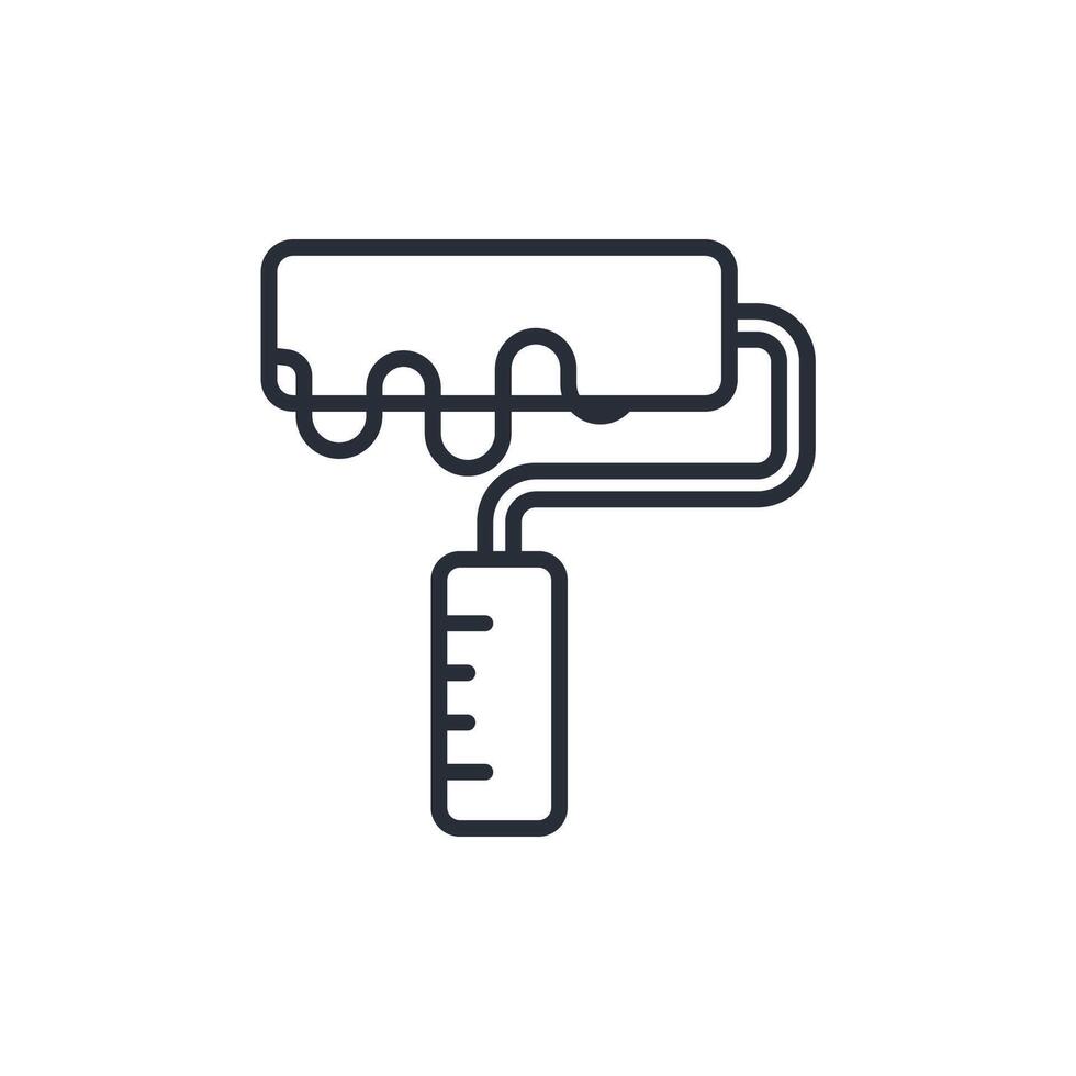 paint roller icon. .Editable stroke.linear style sign for use web design,logo.Symbol illustration. vector