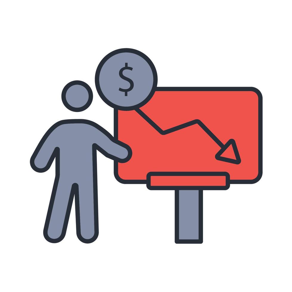 deficit icon. .Editable stroke.linear style sign for use web design,logo.Symbol illustration. vector