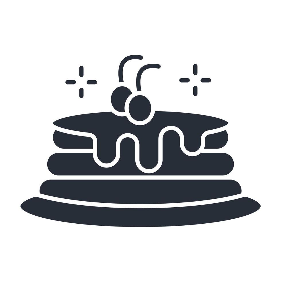 Pancake icon. .Editable stroke.linear style sign for use web design,logo.Symbol illustration. vector