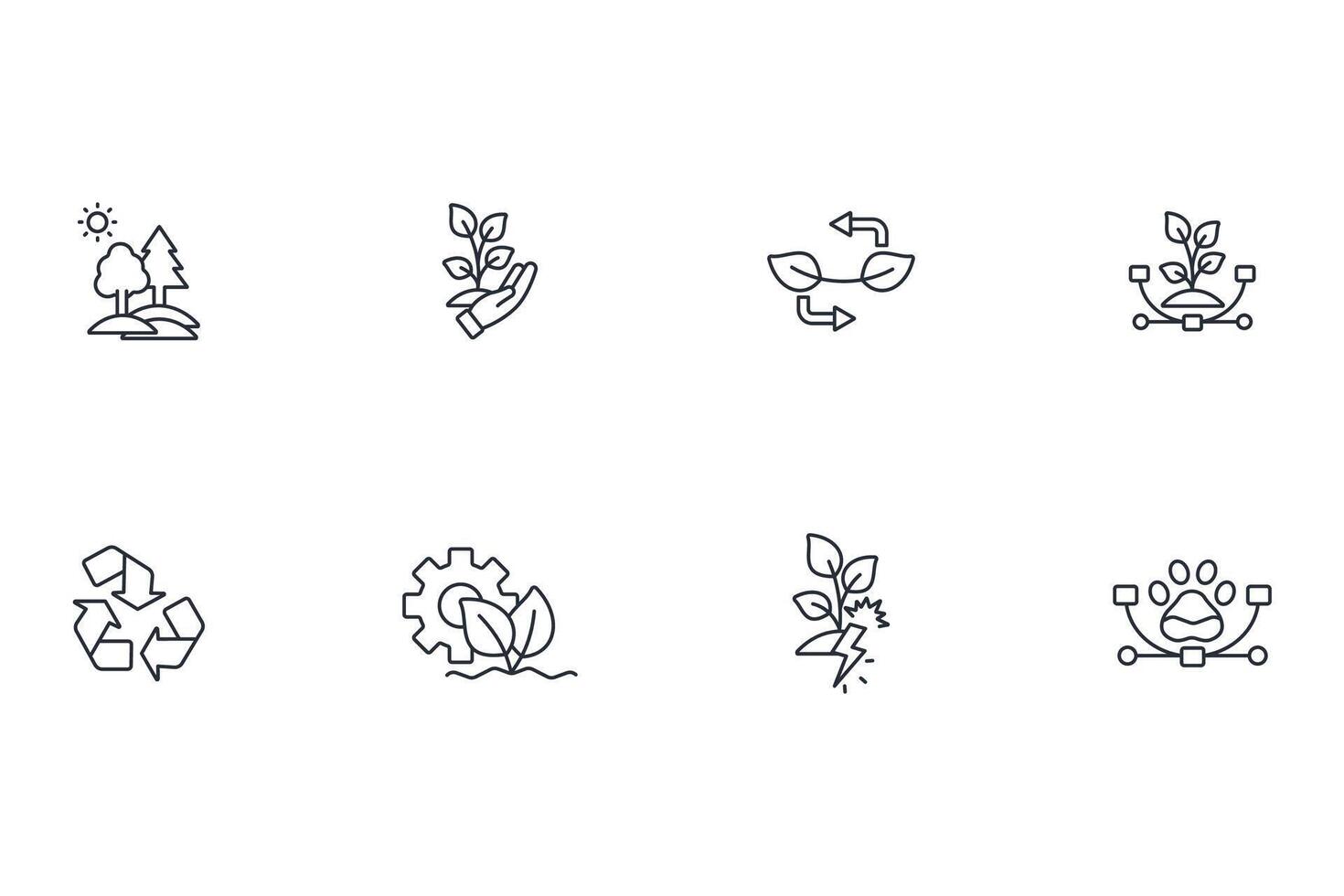 Environment icon set..Editable stroke.linear style sign for use web design,logo.Symbol illustration. vector
