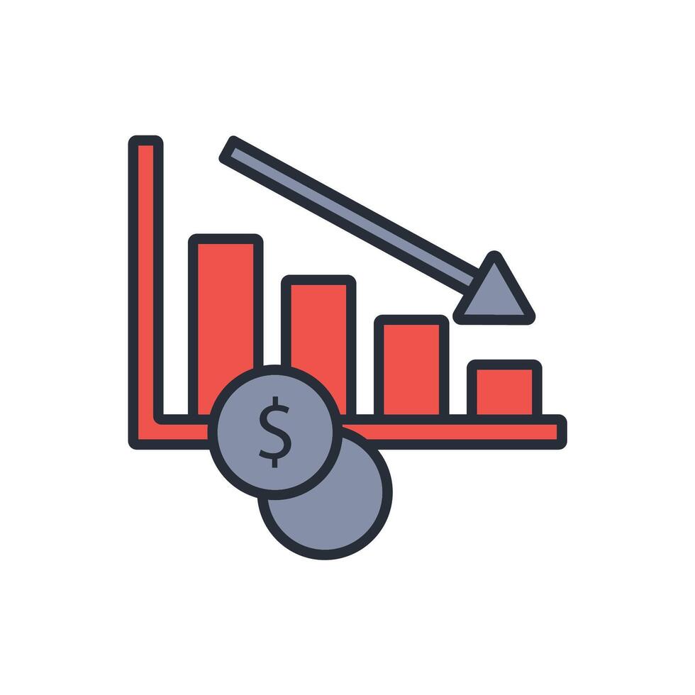 decline icon. .Editable stroke.linear style sign for use web design,logo.Symbol illustration. vector