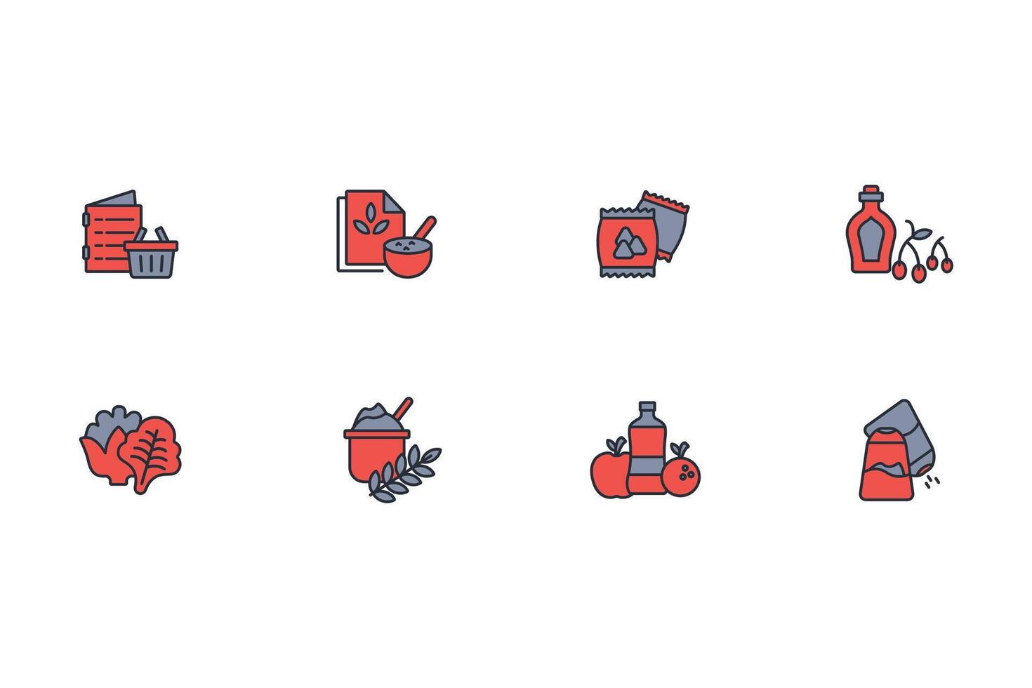 grocery icon set..Editable stroke.linear style sign for use web design,logo.Symbol illustration. vector