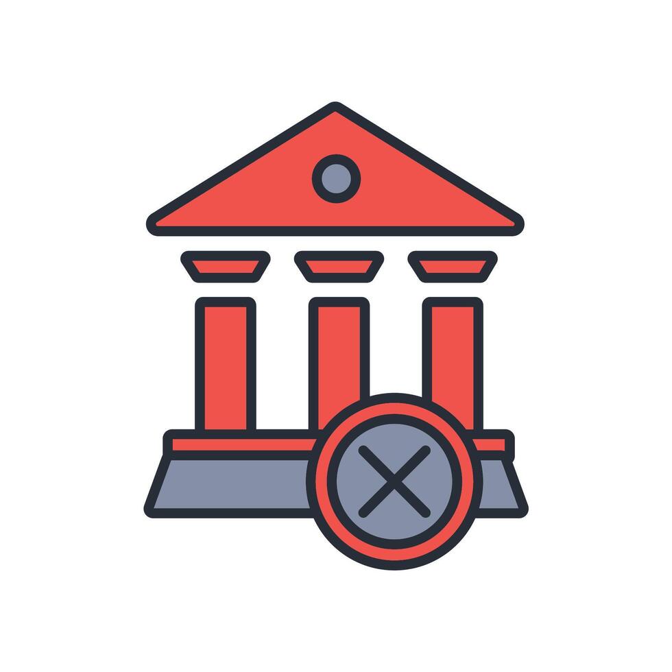 Bankruptcy icon. .Editable stroke.linear style sign for use web design,logo.Symbol illustration. vector