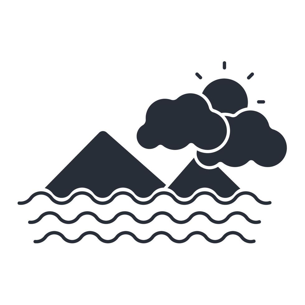 Sunset icon. .Editable stroke.linear style sign for use web design,logo.Symbol illustration. vector
