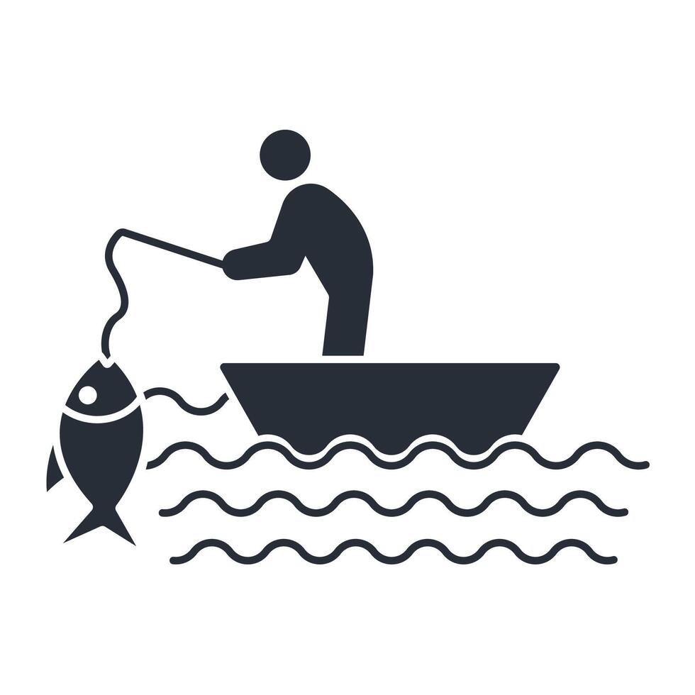 fishing icon. .Editable stroke.linear style sign for use web design,logo.Symbol illustration. vector