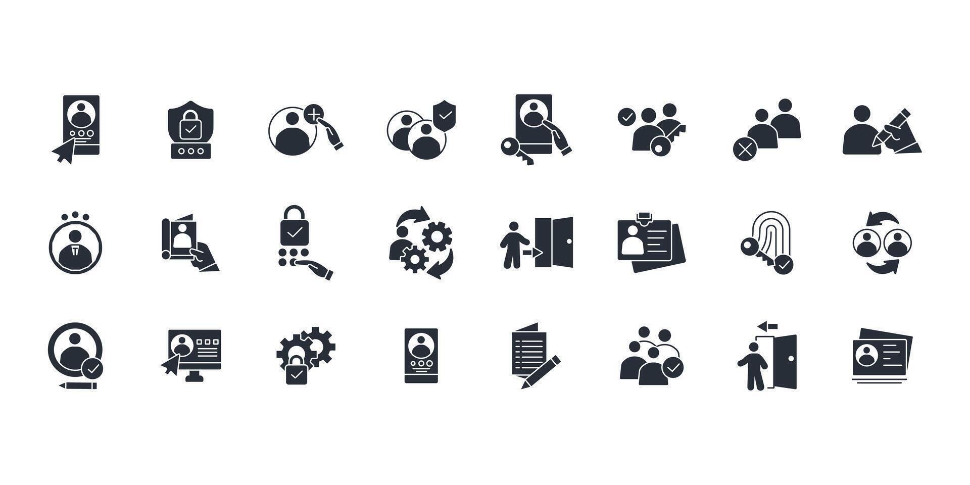 User account icon set..Editable stroke.linear style sign for use web design,logo.Symbol illustration. vector