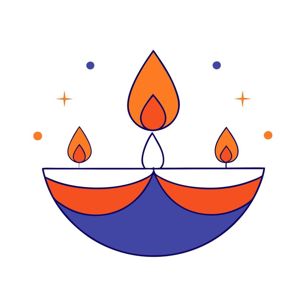 Glossy Diwali candles arranged in a symmetrical pattern casting a warm glow on a dark background vector
