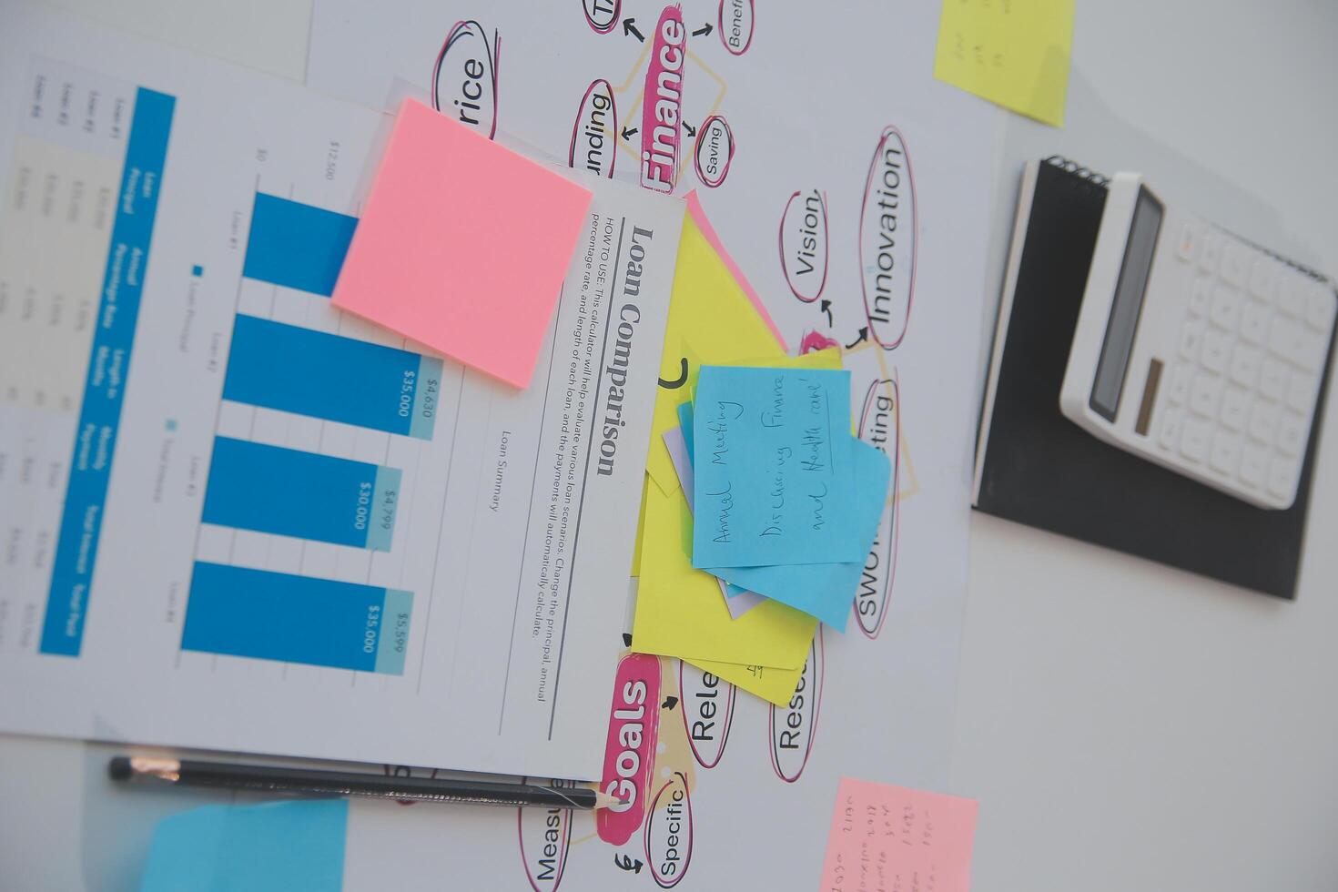 businessman working data document graph chart report marketing research development planning management strategy analysis financial accounting. Business office concept. photo