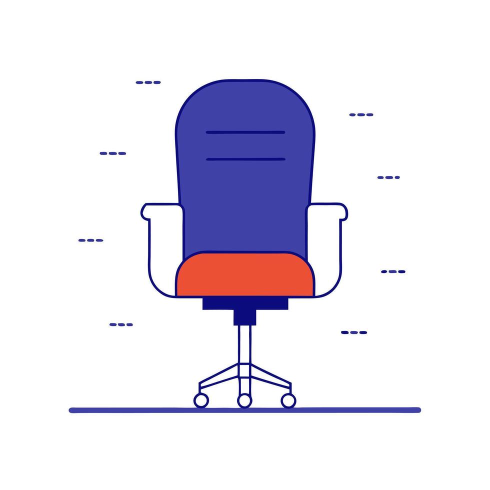 Glossy office chair in front of a desk with financial statements neatly arranged vector