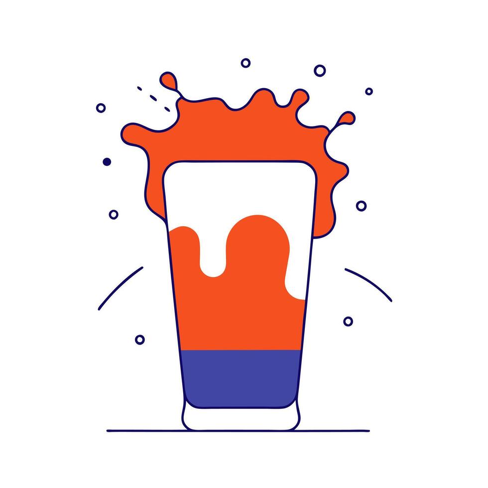 Glowing splash forming a beer glass silhouette vector