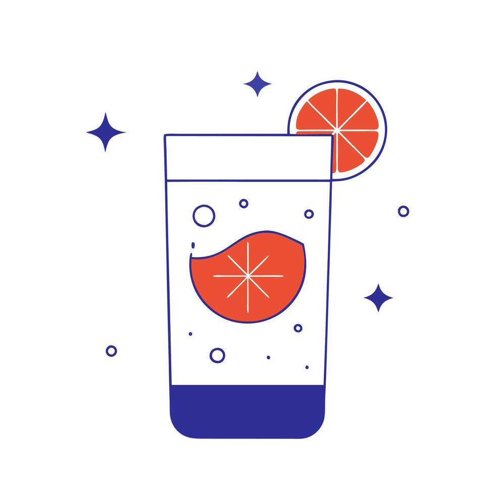 Glossy chrome surface with sparkling water droplets and a citrus garnish vector