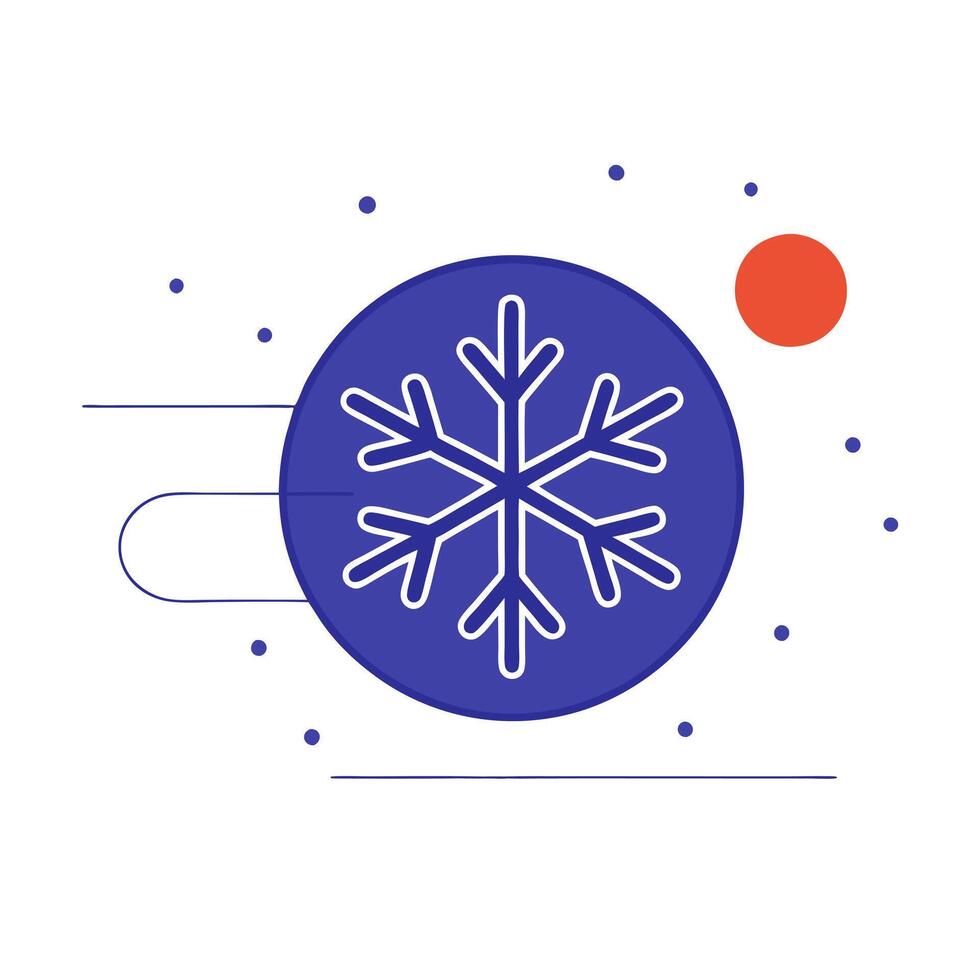 Floating Snowflake with Cold Breeze and Copy Space vector