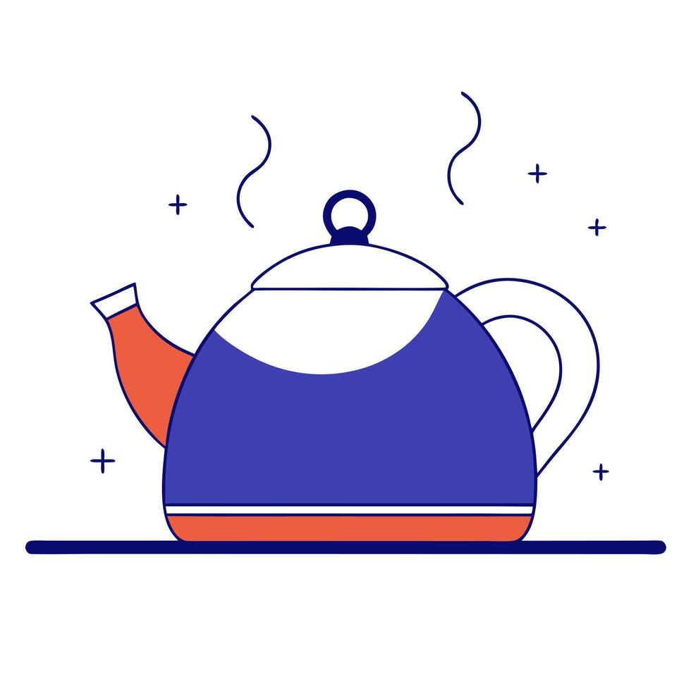 Glossy lacquered wood with a steaming tea kettle and soft morning light vector