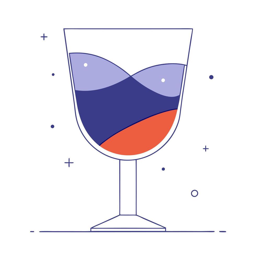 Glossy glass surface with colorful cocktail reflections in a dark setting vector