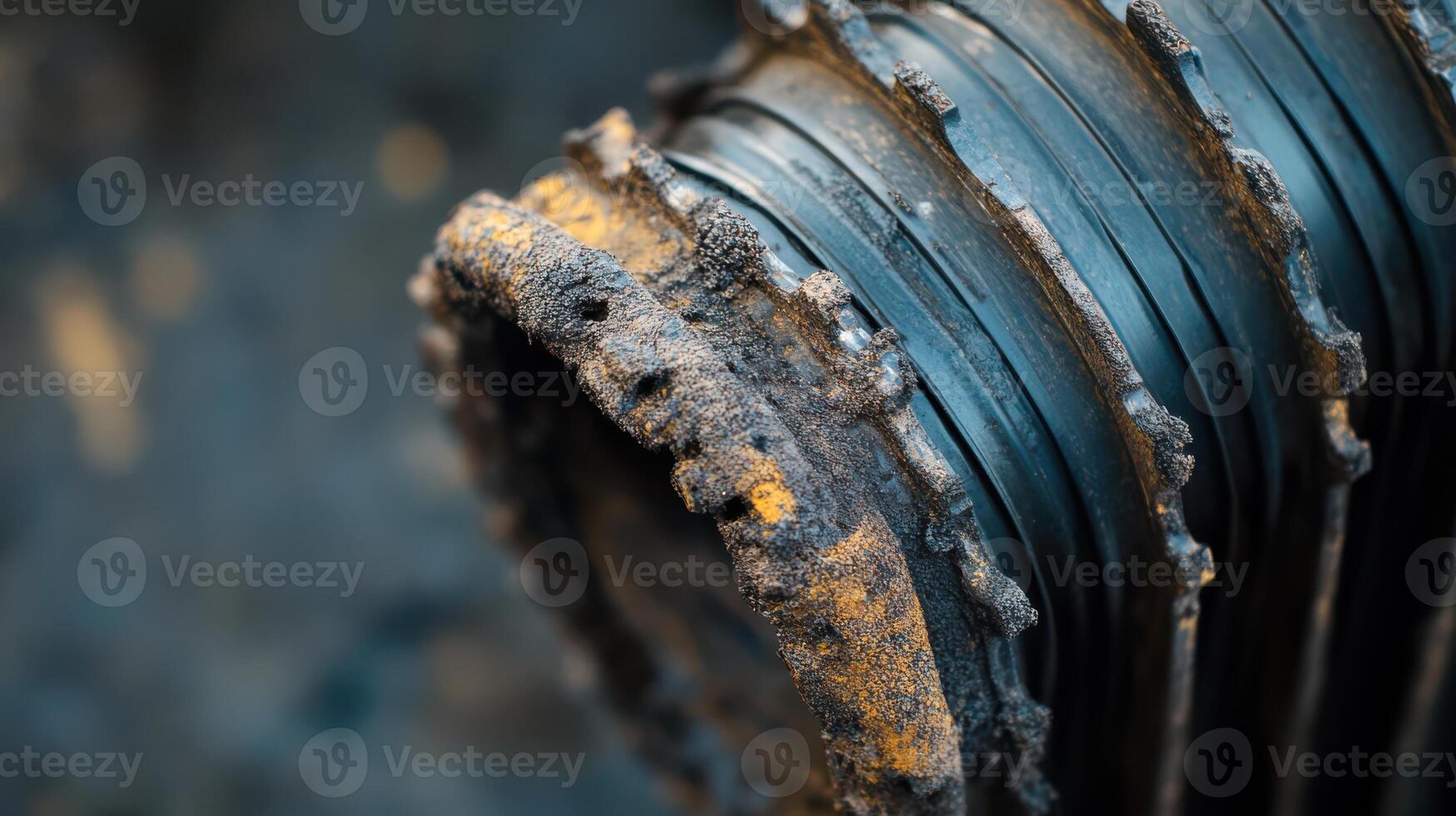 a dirty, used solar oil filter showing significant grime and residue. photo