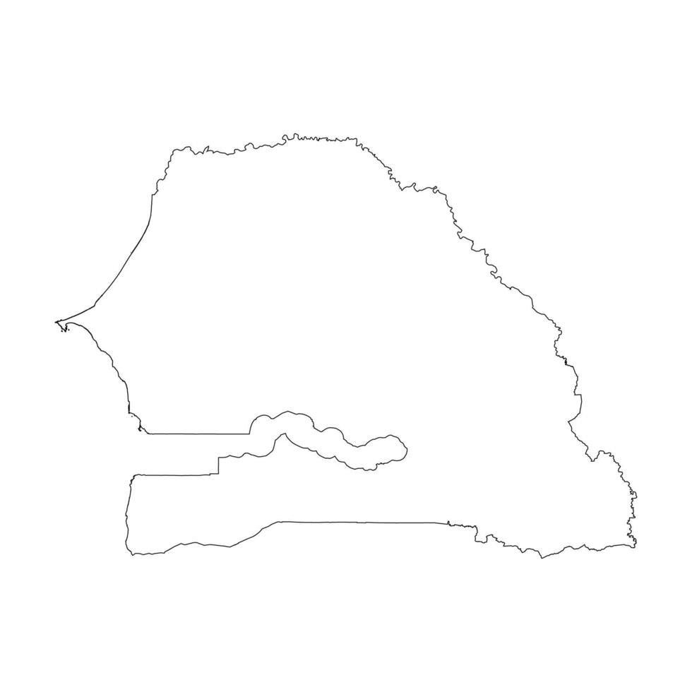 Senegal blank outline map vector