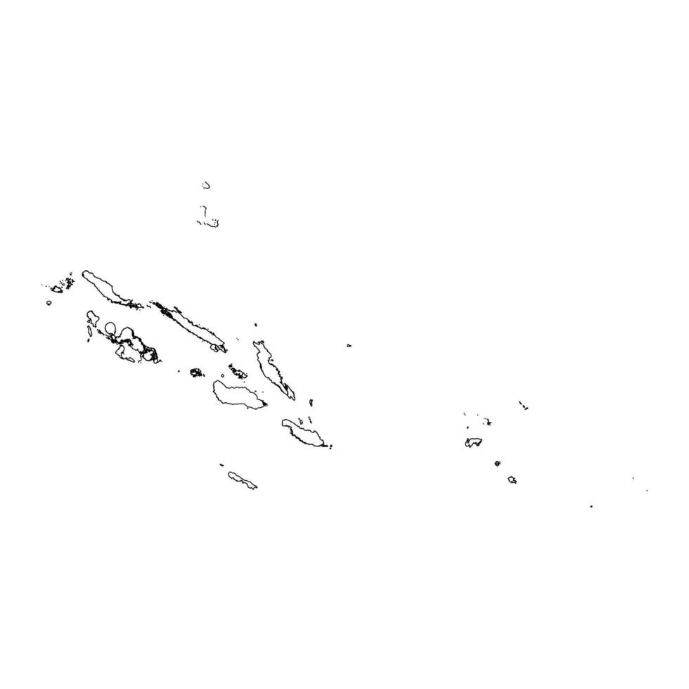Solomon Islands blank outline map vector