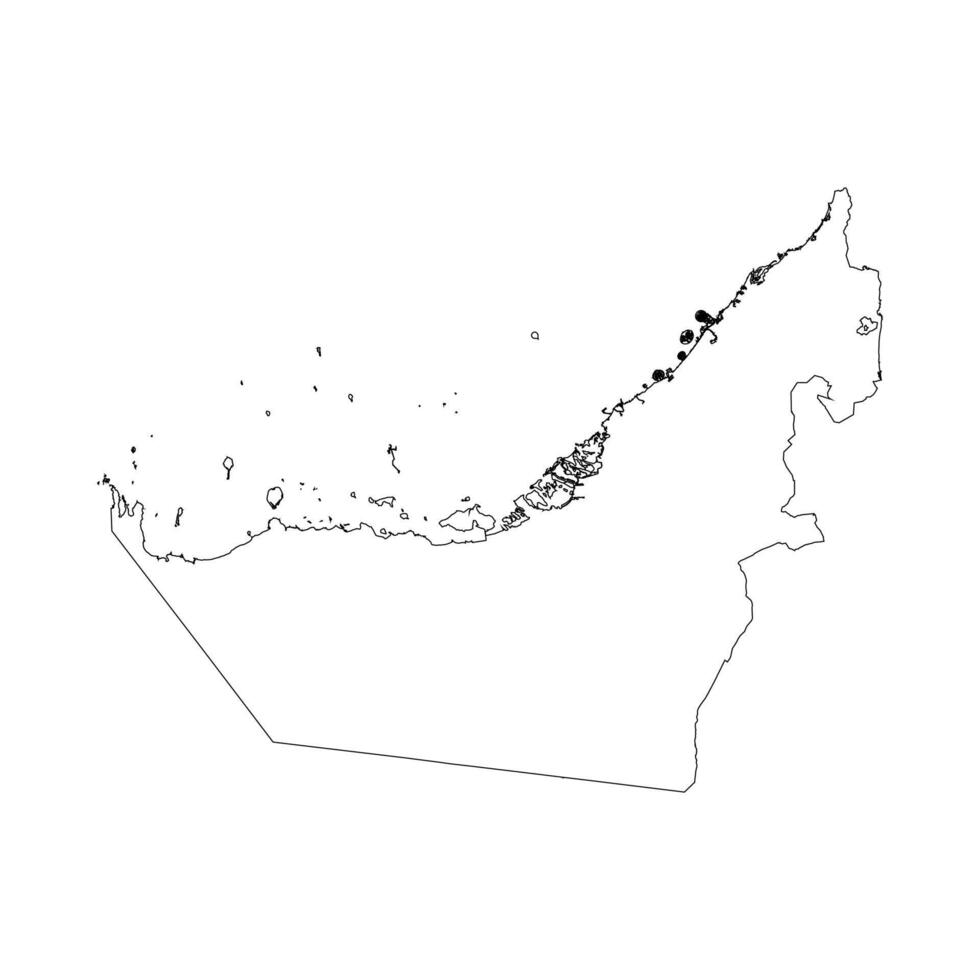 United Arab Emirates blank outline map vector