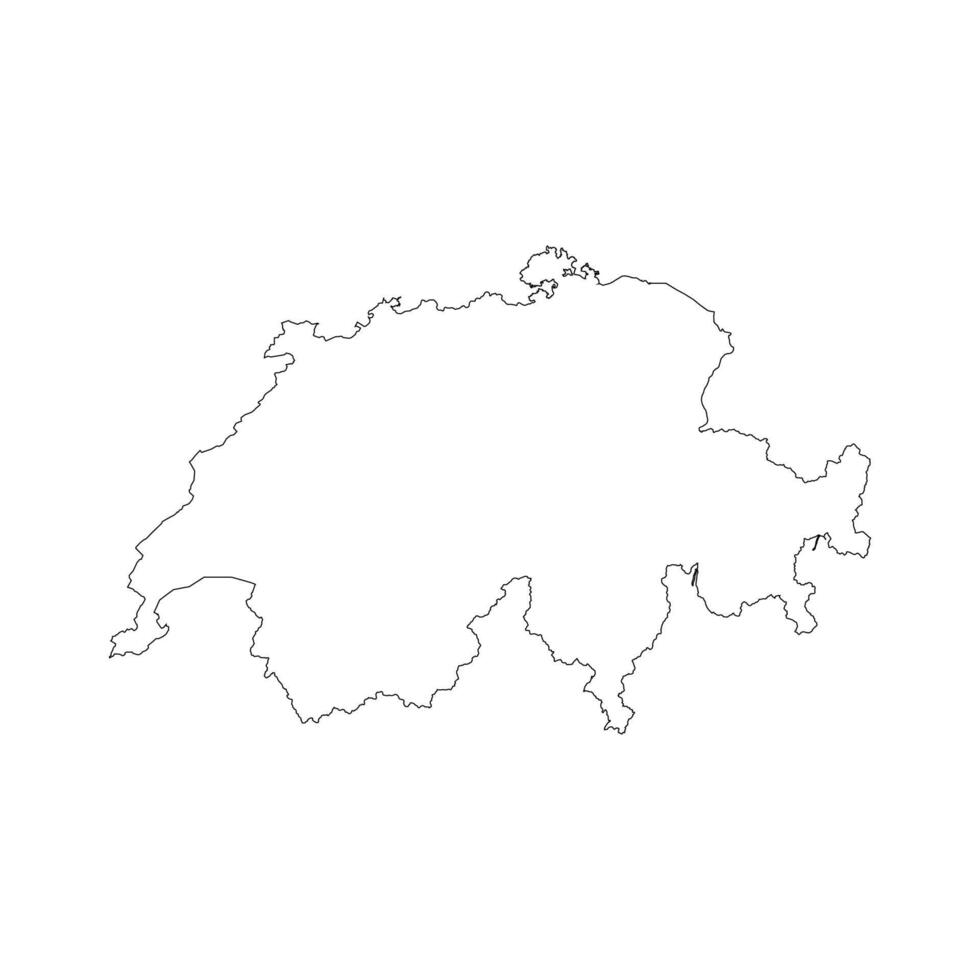 Switzerland blank outline map vector