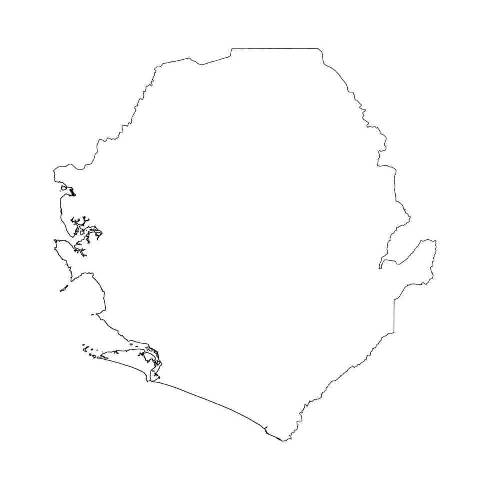 Sierra Leone blank outline map vector