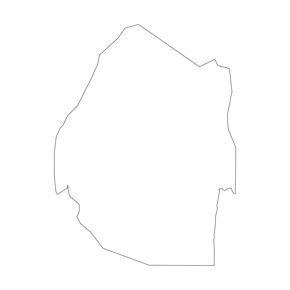 Swaziland blank outline map vector