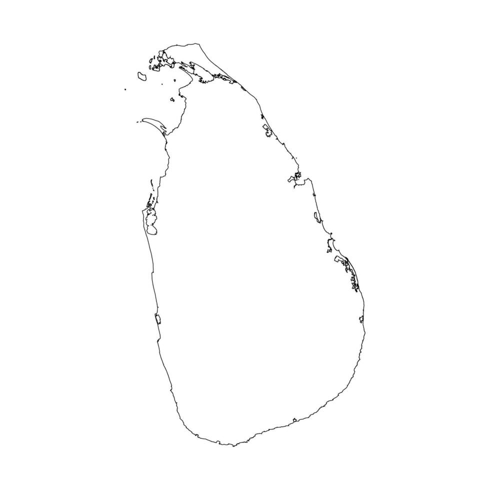 Sri Lanka blank outline map vector