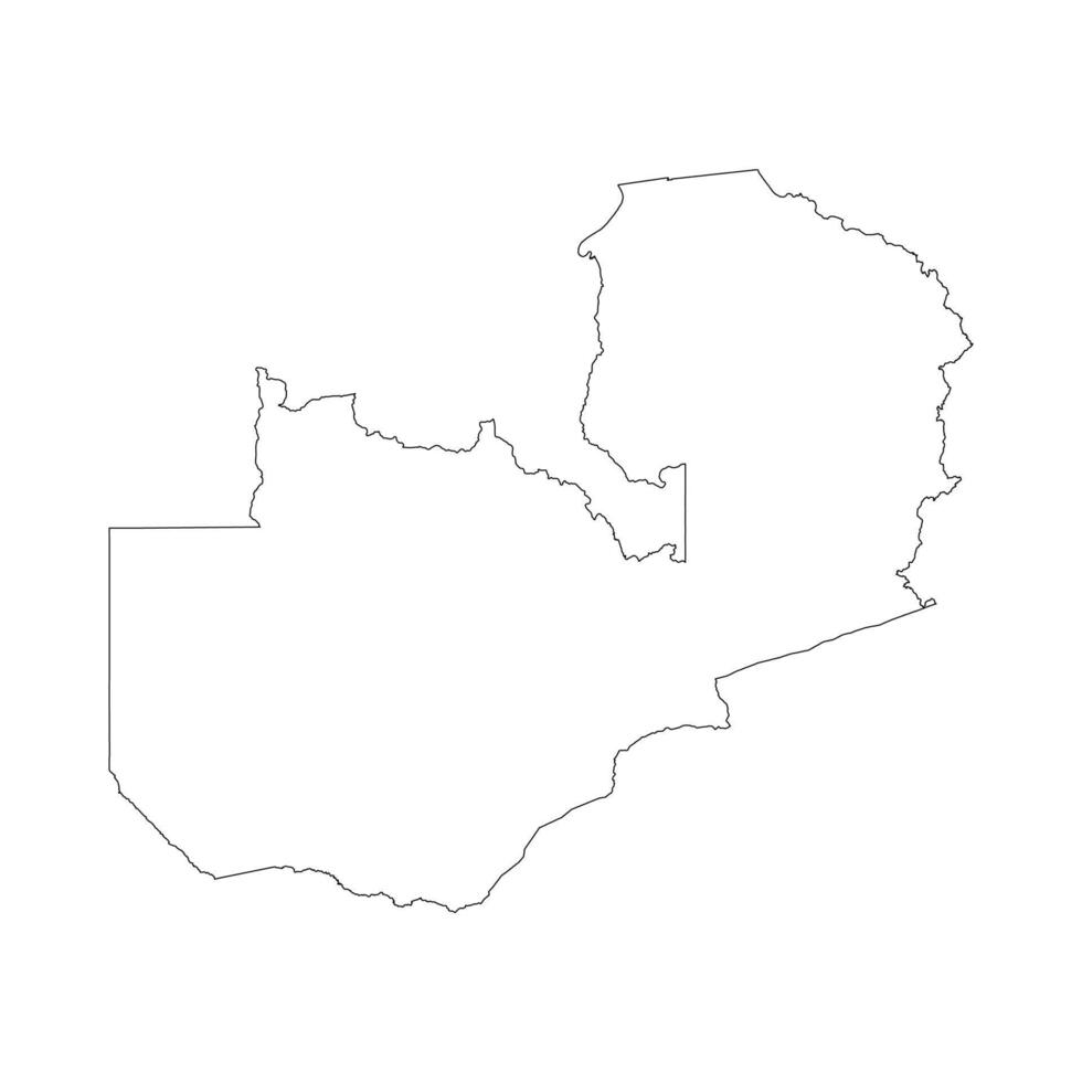 Zambia blank outline map vector