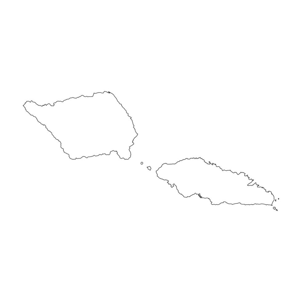 Samoa blank outline map vector