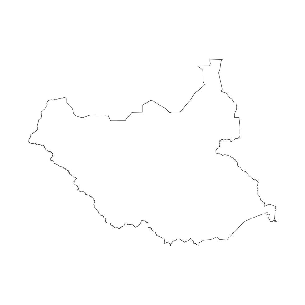 South Sudan blank outline map vector