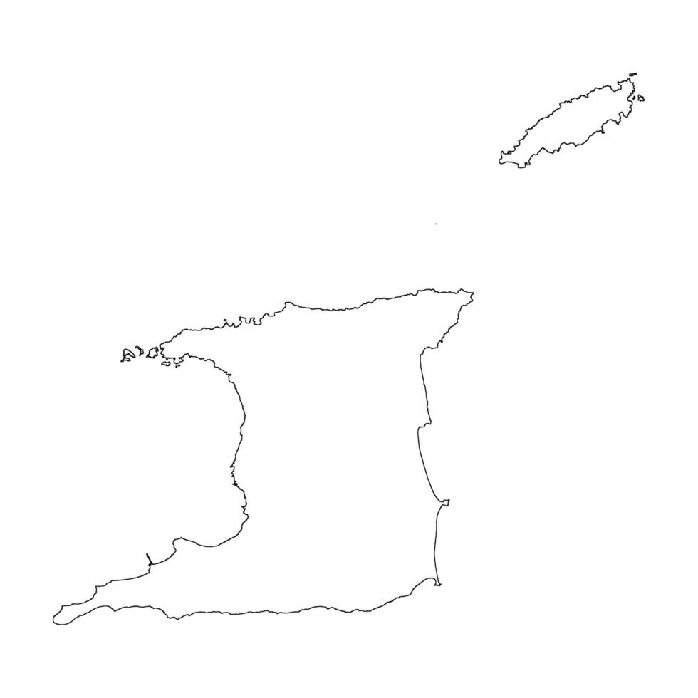 Trinidad and Tobago blank outline map vector