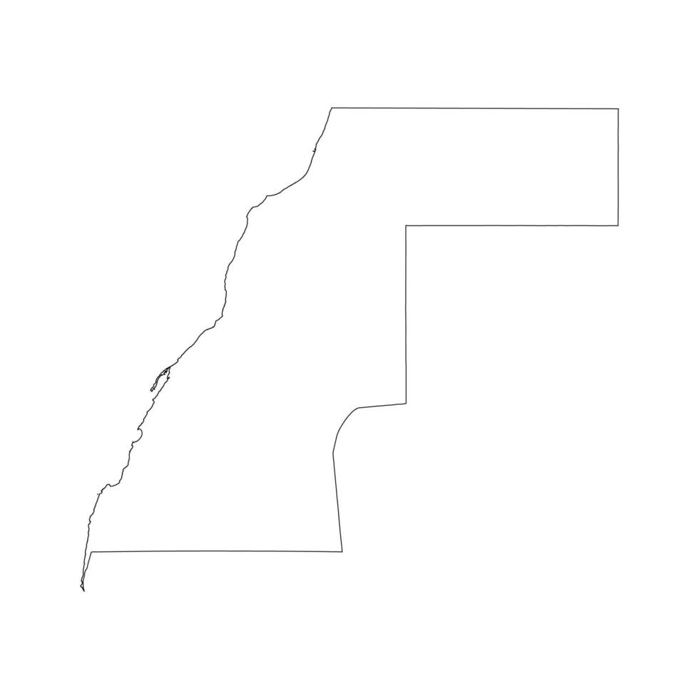 Western Sahara blank outline map vector