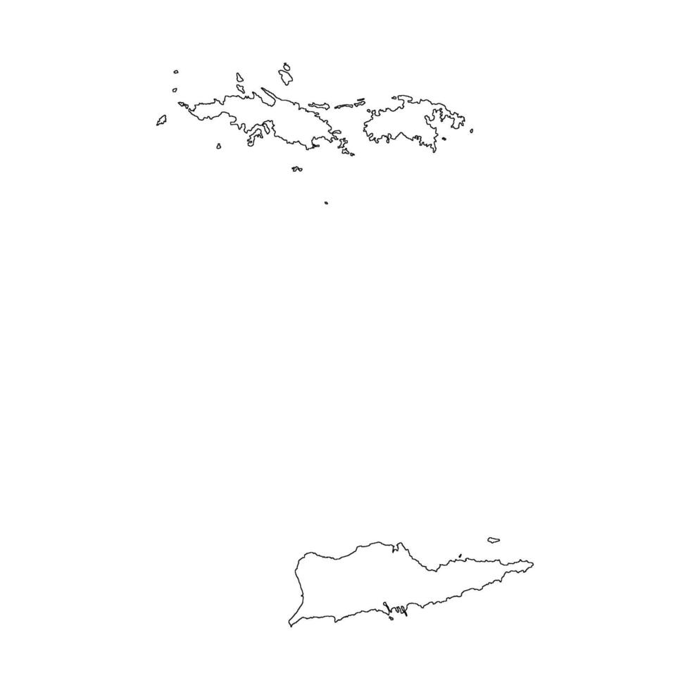 Virgin Islands blank outline map vector