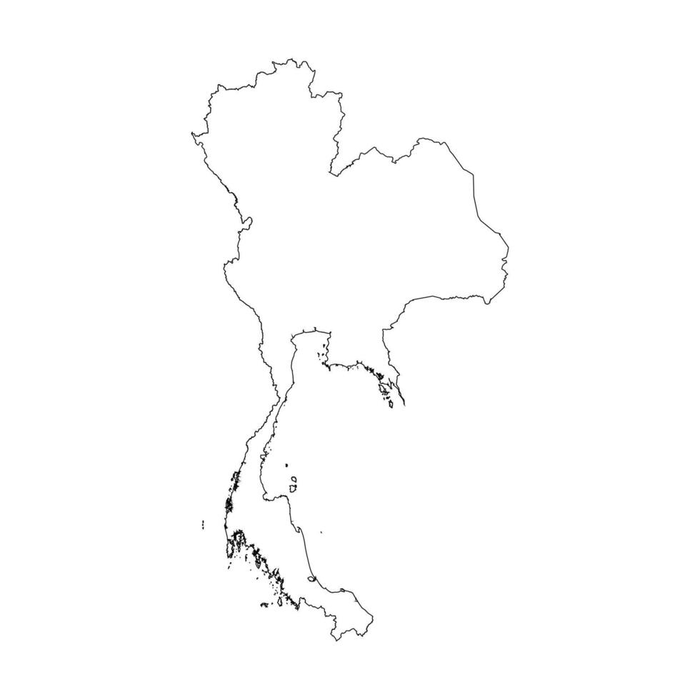 Thailand blank outline map vector
