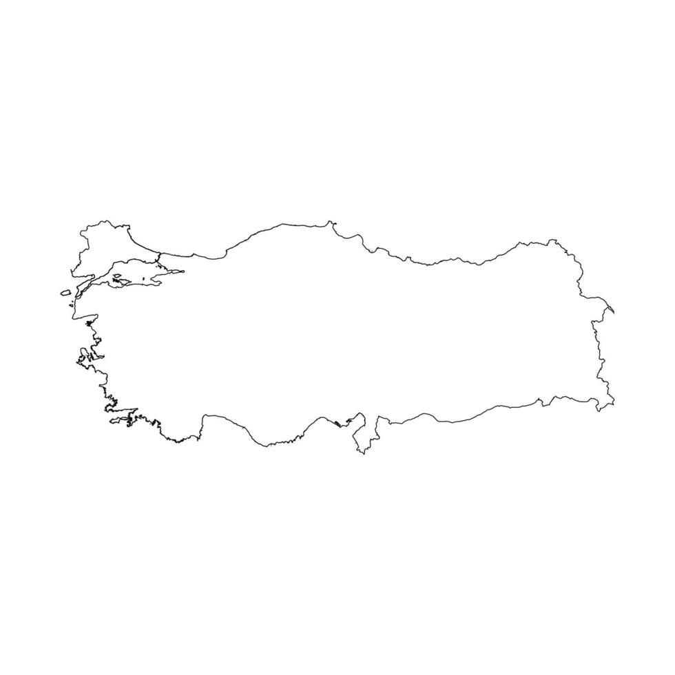 Turkey blank outline map vector