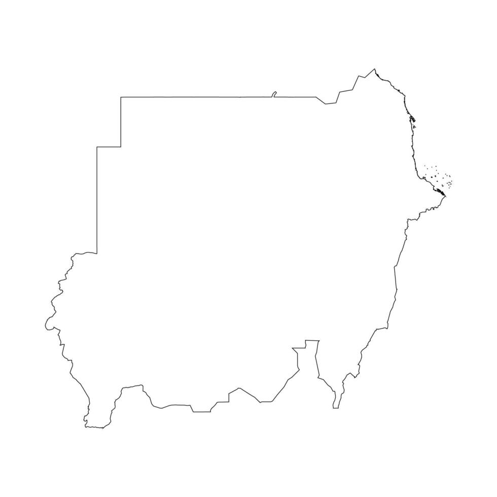 Sudan blank outline map vector