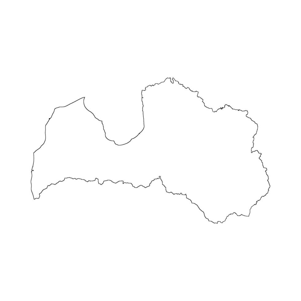 Latvia blank outline map vector