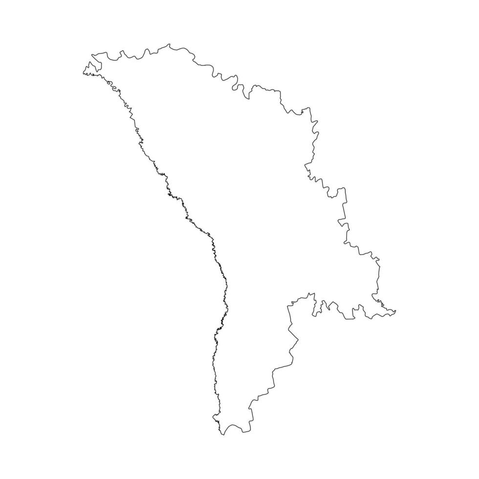 Moldova blank outline map vector
