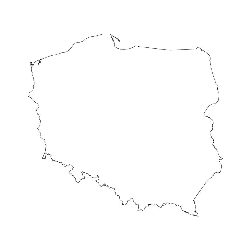 Poland blank outline map vector