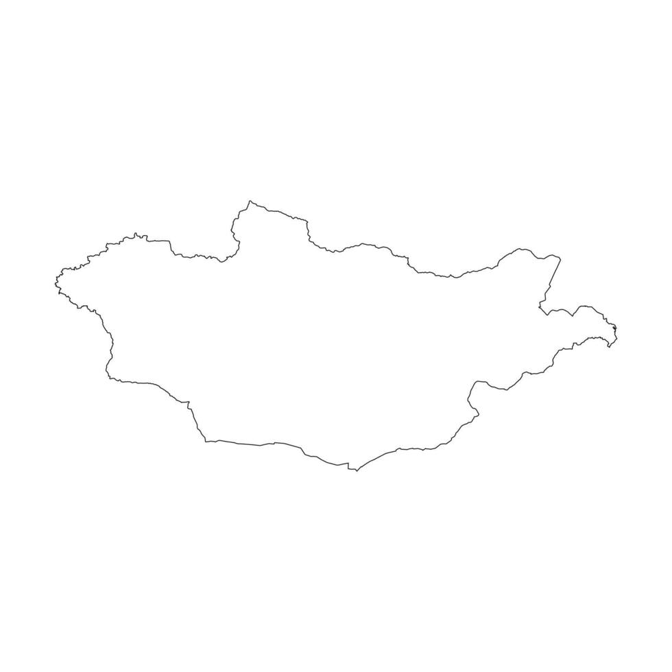 Mongolia blank outline map vector
